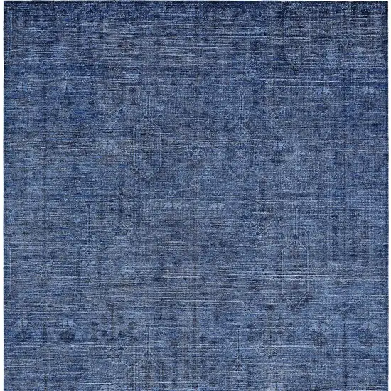 Navy Blue And Blue Southwestern Washable Indoor Outdoor Area Rug Photo 7