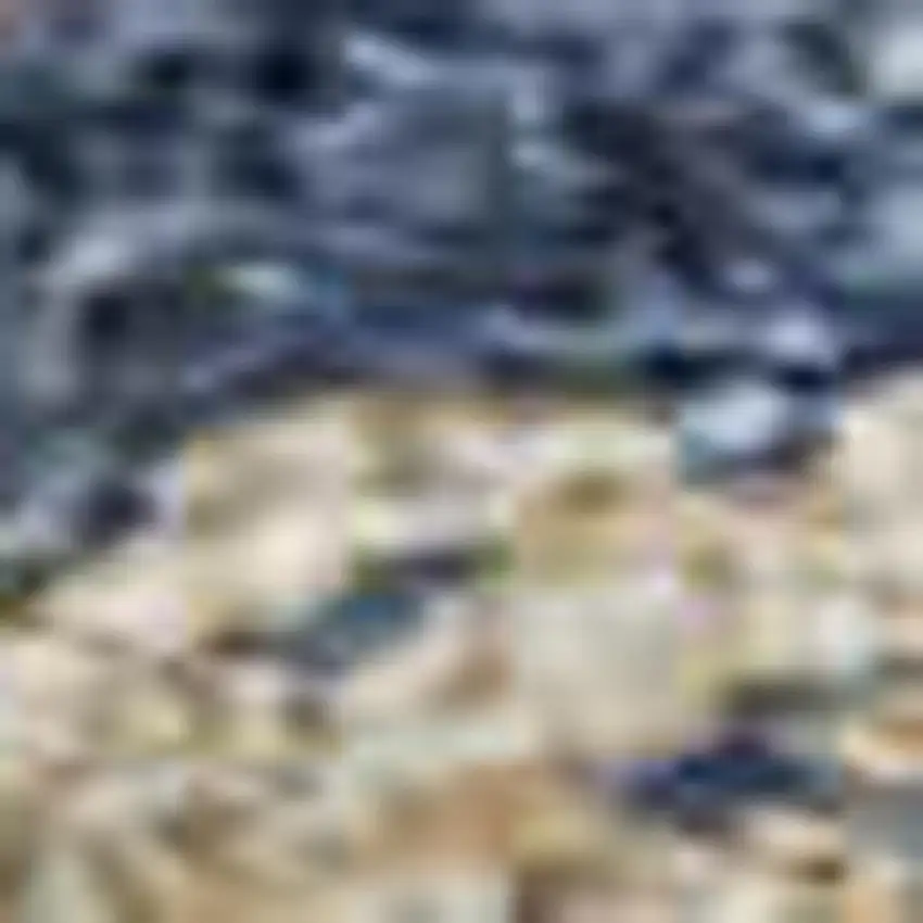 Navy Blue And Brown Abstract Washable Area Rug With UV Protection Photo 2