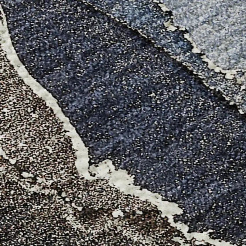 Navy Blue And Charcoal Abstract Washable Area Rug With UV Protection Photo 4