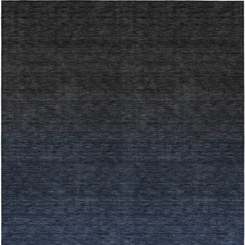 Navy Blue And Charcoal Abstract Washable Indoor Outdoor Area Rug Photo 7