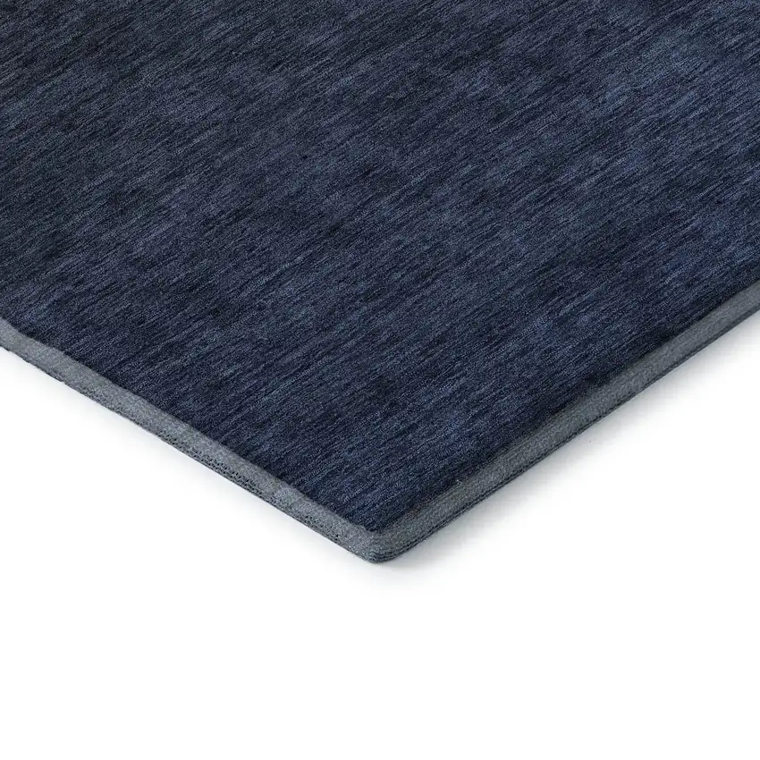 Navy Blue And Charcoal Ombre Washable Area Rug With UV Protection Photo 8