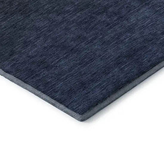 Navy Blue And Charcoal Ombre Washable Area Rug With UV Protection Photo 8