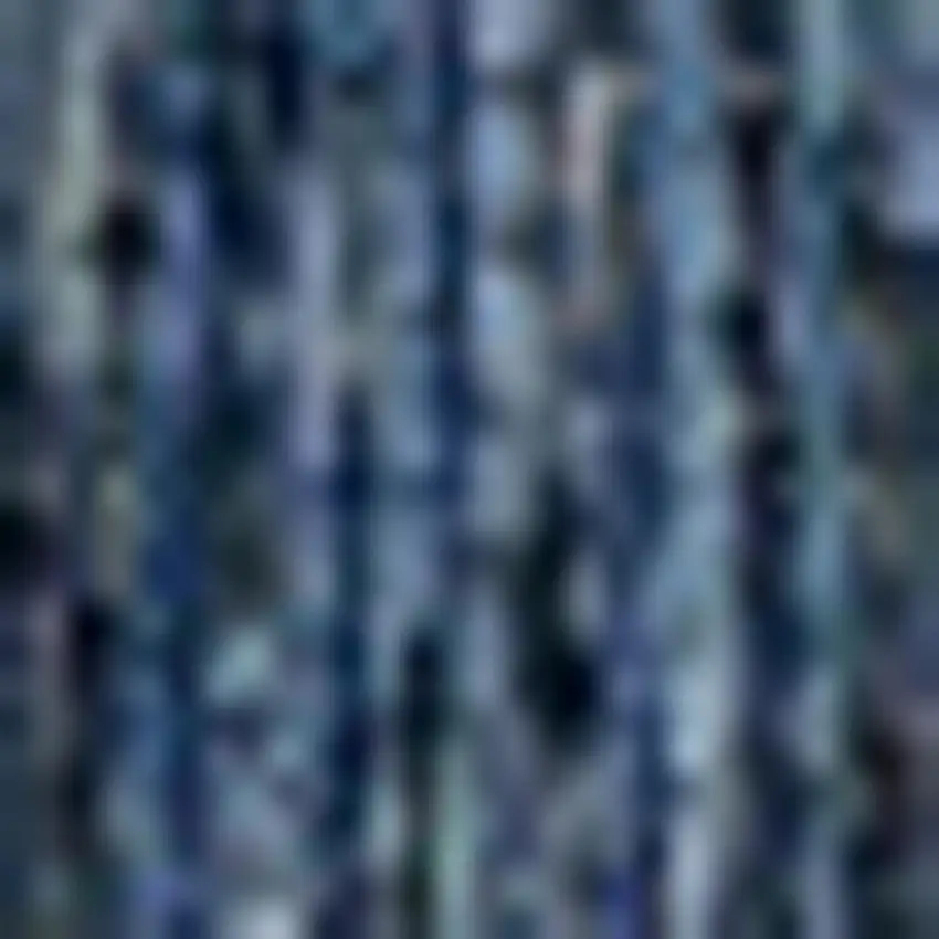 Navy Blue And Cream Geometric Indoor Outdoor Area Rug Photo 2