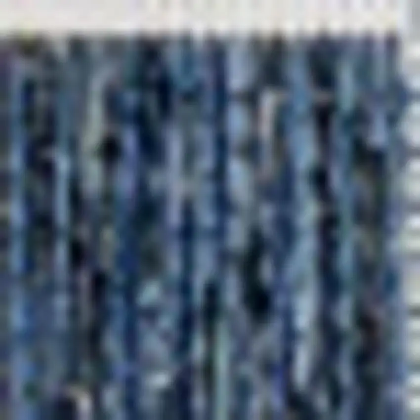 Navy Blue And Cream Geometric Indoor Outdoor Area Rug Photo 3