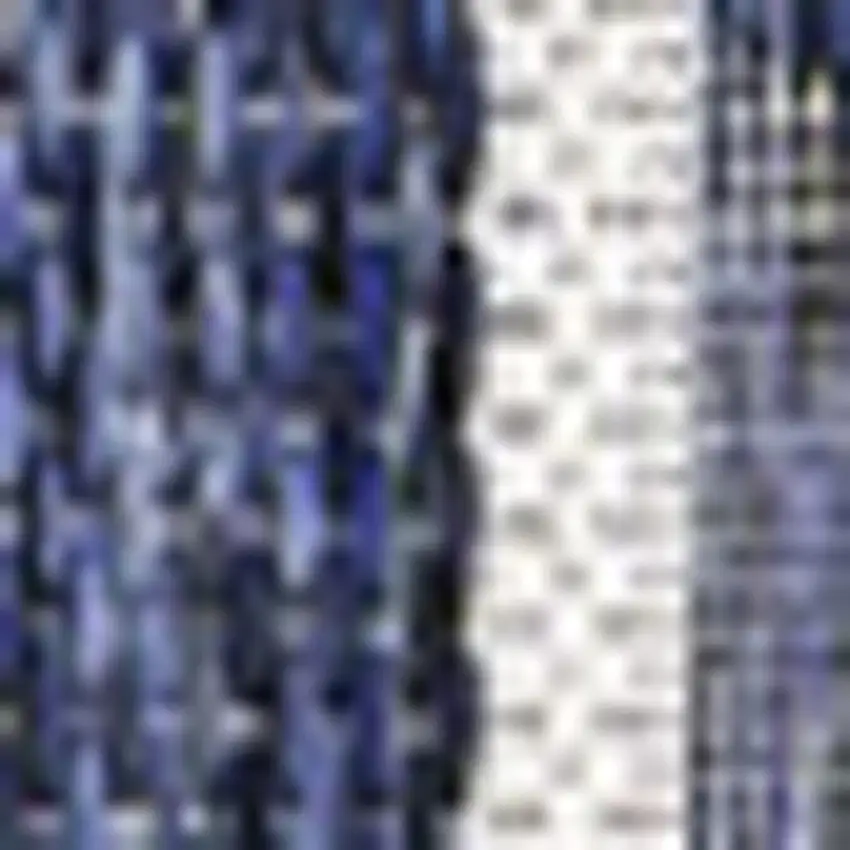 Navy Blue And Cream Geometric Indoor Outdoor Area Rug Photo 2