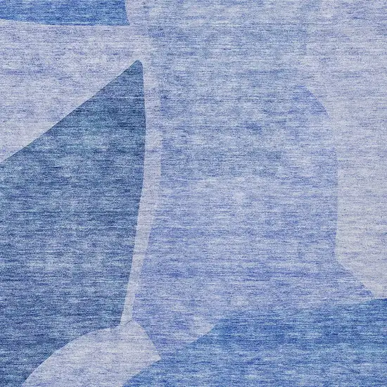 Navy Blue And Denim Blue Abstract Washable Indoor Outdoor Area Rug Photo 6