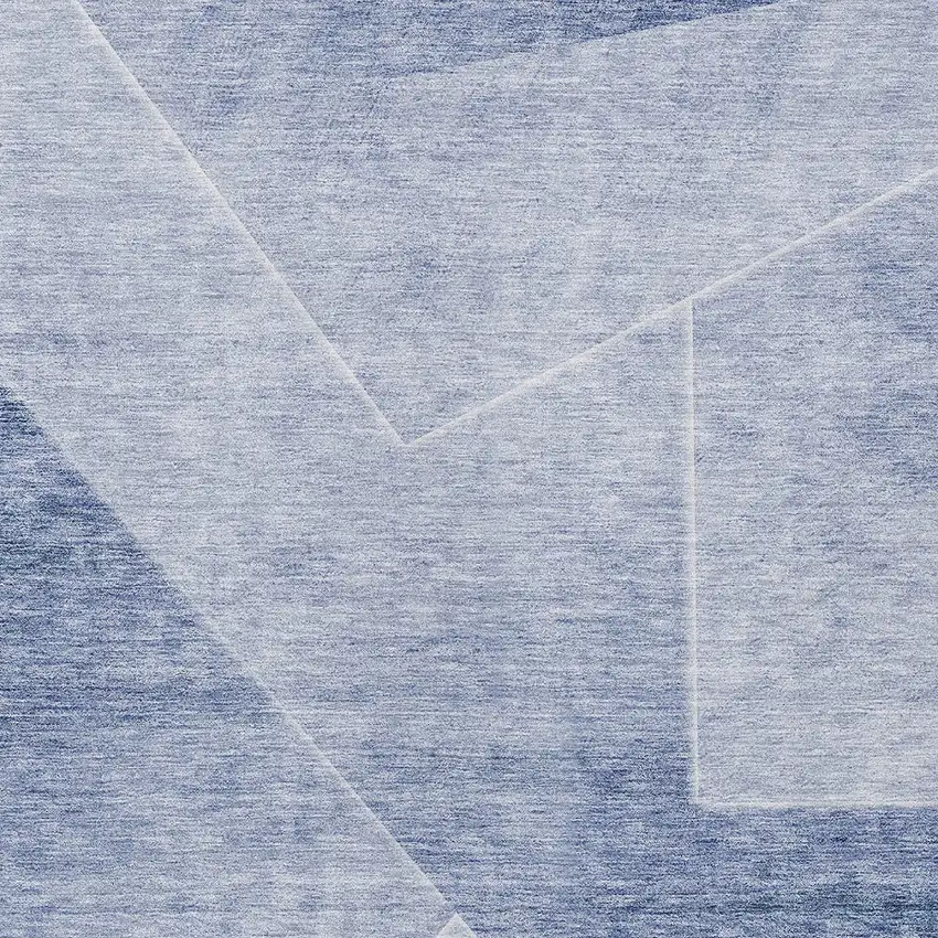 Navy Blue And Denim Blue Abstract Washable Indoor Outdoor Area Rug Photo 6