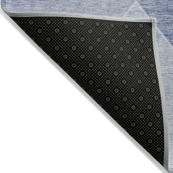 Navy Blue And Denim Blue Abstract Washable Indoor Outdoor Area Rug Photo 4