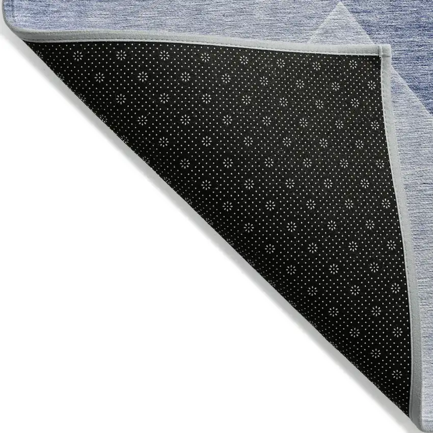 Navy Blue And Denim Blue Abstract Washable Indoor Outdoor Area Rug Photo 4