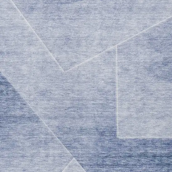 Navy Blue And Denim Blue Abstract Washable Indoor Outdoor Area Rug Photo 6