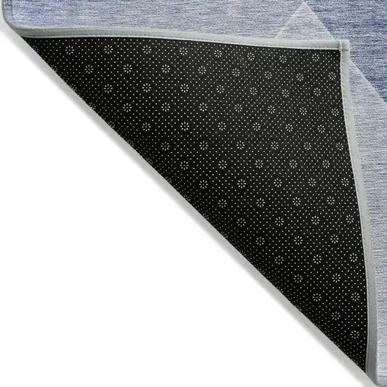 Navy Blue And Denim Blue Abstract Washable Indoor Outdoor Area Rug Photo 4