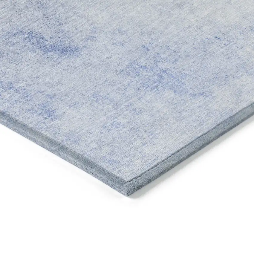 Navy Blue And Denim Blue Ombre Washable Indoor Outdoor Area Rug Photo 5