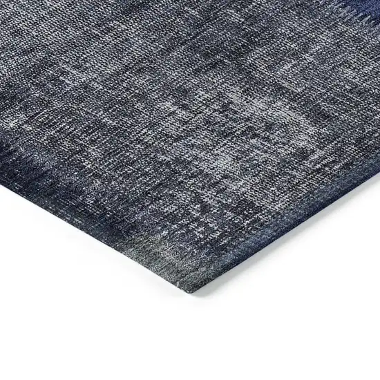 Navy Blue And Denim Blue Patchwork Washable Indoor Outdoor Area Rug Photo 4