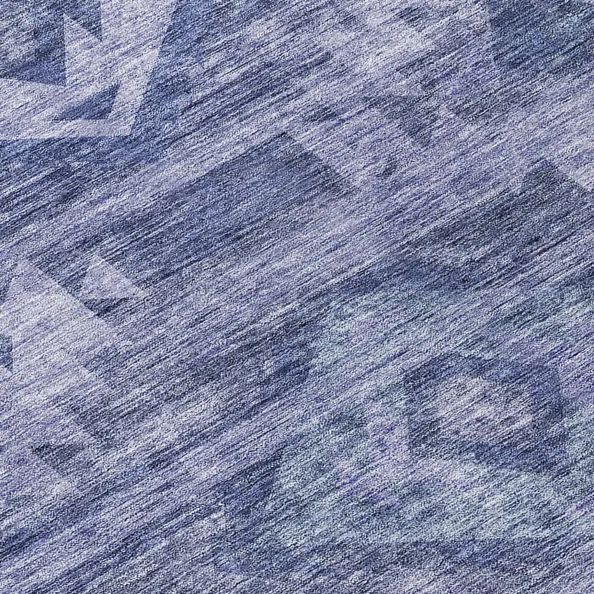Navy Blue And Denim Blue Southwestern Washable Indoor Outdoor Area Rug Photo 8