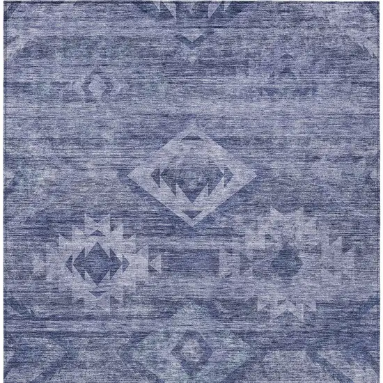 Navy Blue And Denim Blue Southwestern Washable Indoor Outdoor Area Rug Photo 6
