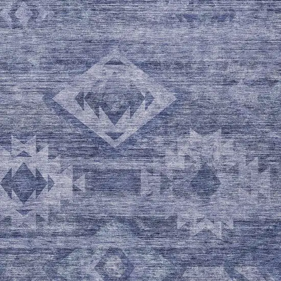 Navy Blue And Denim Blue Southwestern Washable Indoor Outdoor Area Rug Photo 6