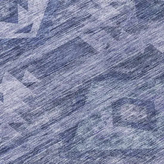 Navy Blue And Denim Blue Southwestern Washable Indoor Outdoor Area Rug Photo 8