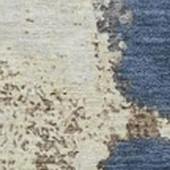 Navy Blue And Gold Abstract Washable Indoor Outdoor Area Rug Photo 3