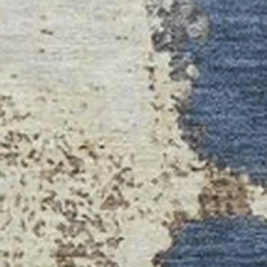 Navy Blue And Gold Abstract Washable Indoor Outdoor Area Rug Photo 3