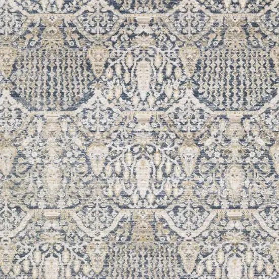 Navy Blue And Gold Oriental Area Rug Photo 3