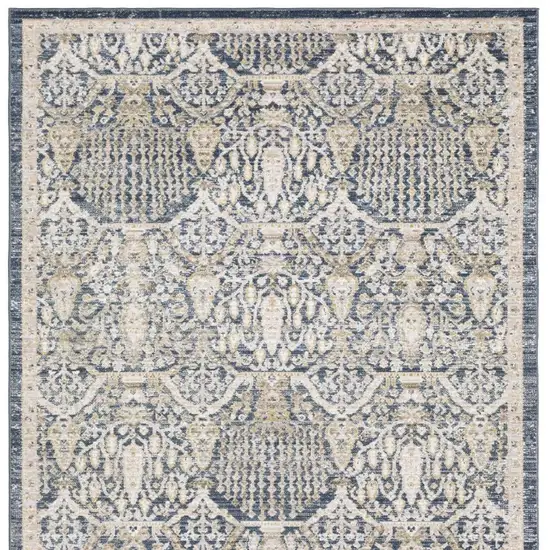 Navy Blue And Gold Oriental Area Rug Photo 4