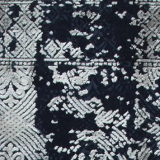 Navy Blue And Gray Abstract Area Rug Photo 3