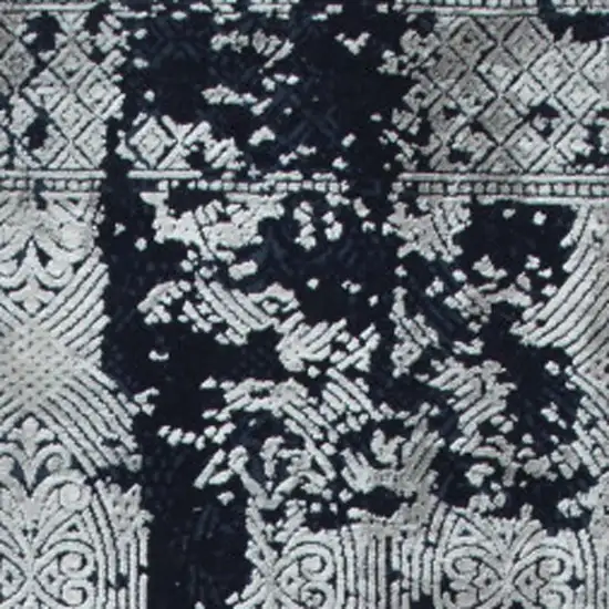 Navy Blue And Gray Abstract Area Rug Photo 4