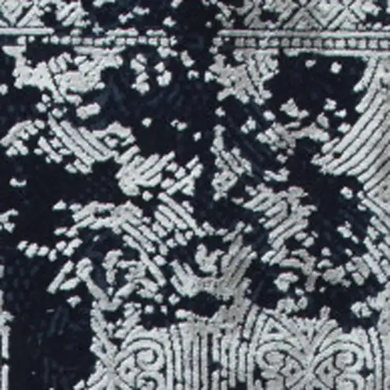 Navy Blue And Gray Abstract Area Rug Photo 3