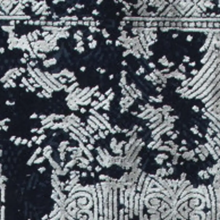 Navy Blue And Gray Abstract Area Rug Photo 3