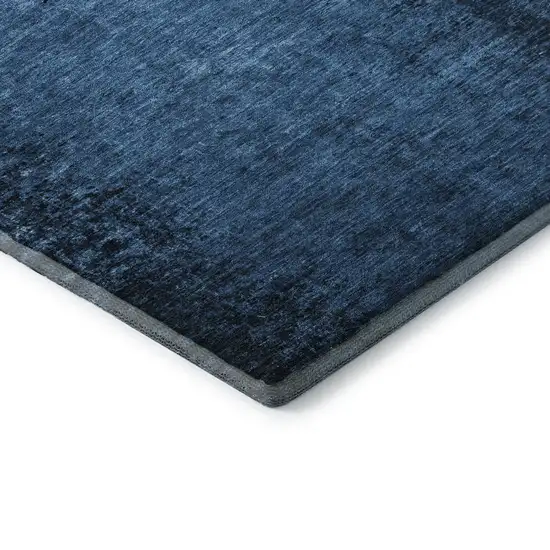 Navy Blue And Gray Abstract Washable Area Rug With UV Protection Photo 9
