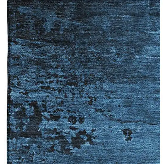 Navy Blue And Gray Abstract Washable Area Rug With UV Protection Photo 4