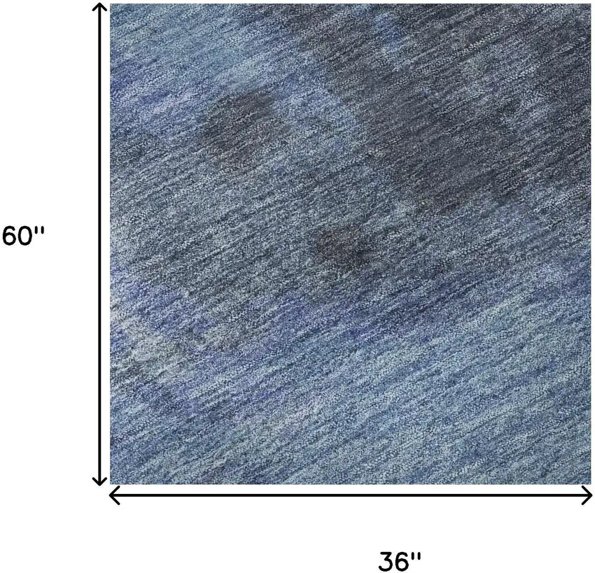 Navy Blue And Gray Abstract Washable Area Rug With UV Protection Photo 9