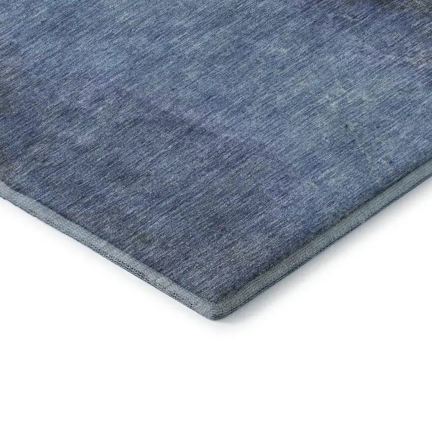 Navy Blue And Gray Abstract Washable Area Rug With UV Protection Photo 6