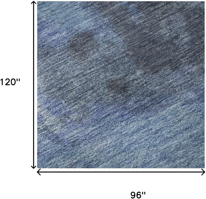 Navy Blue And Gray Abstract Washable Area Rug With UV Protection Photo 8