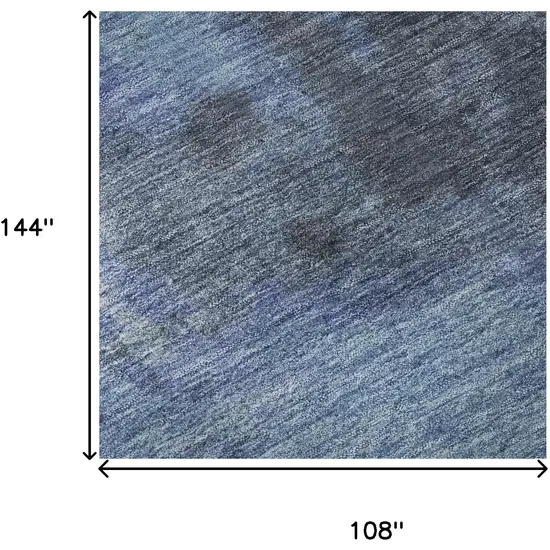 Navy Blue And Gray Abstract Washable Area Rug With UV Protection Photo 9