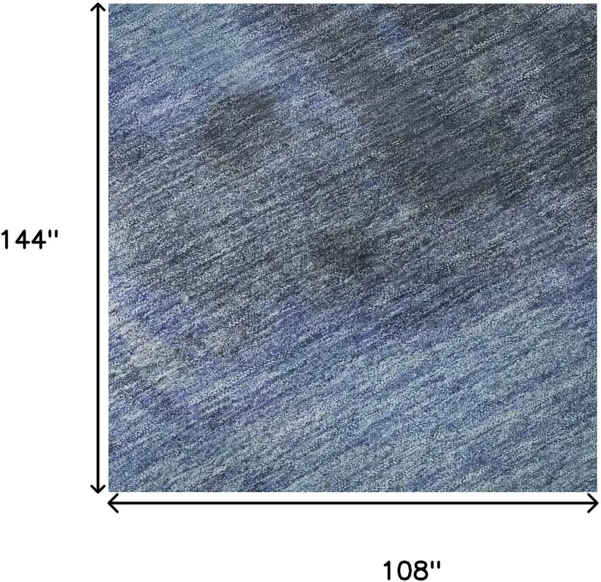 Navy Blue And Gray Abstract Washable Area Rug With UV Protection Photo 9