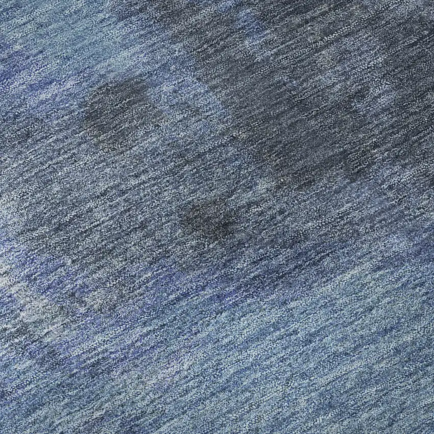 Navy Blue And Gray Abstract Washable Area Rug With UV Protection Photo 1