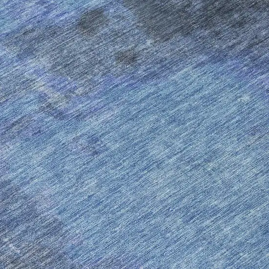 Navy Blue And Gray Abstract Washable Indoor Outdoor Area Rug Photo 8