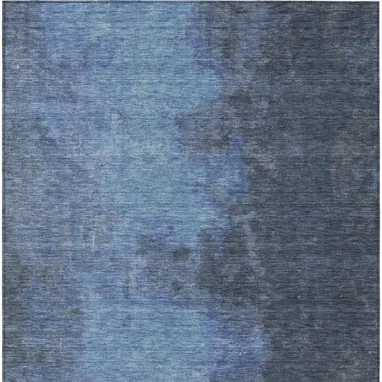 Navy Blue And Gray Abstract Washable Indoor Outdoor Area Rug Photo 7