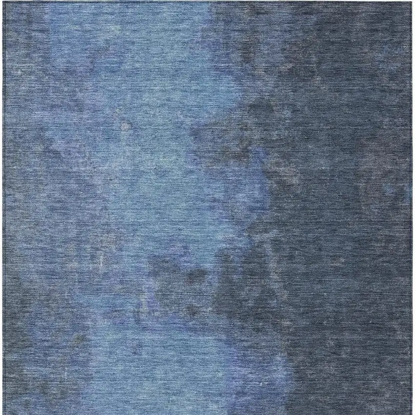 Navy Blue And Gray Abstract Washable Indoor Outdoor Area Rug Photo 4