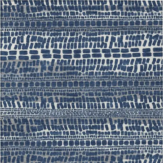 Navy Blue And Gray Abstract Washable Indoor Outdoor Area Rug Photo 3
