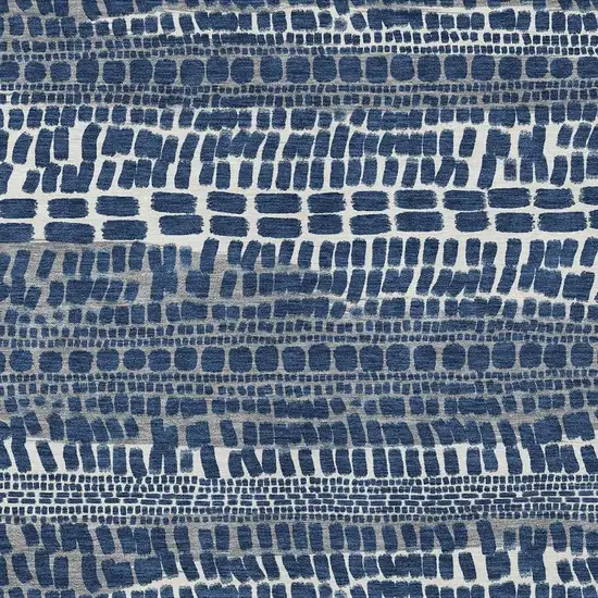 Navy Blue And Gray Abstract Washable Indoor Outdoor Area Rug Photo 2
