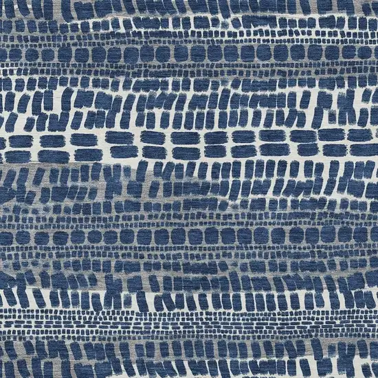 Navy Blue And Gray Abstract Washable Indoor Outdoor Area Rug Photo 2