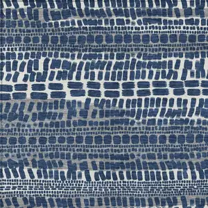 Photo of Navy Blue And Gray Abstract Washable Indoor Outdoor Area Rug