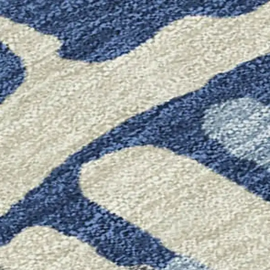 Navy Blue And Gray Abstract Washable Indoor Outdoor Area Rug Photo 5