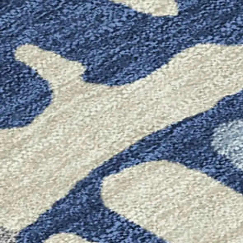 Navy Blue And Gray Abstract Washable Indoor Outdoor Area Rug Photo 2