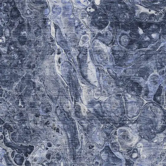 Navy Blue And Gray Abstract Washable Indoor Outdoor Area Rug Photo 6
