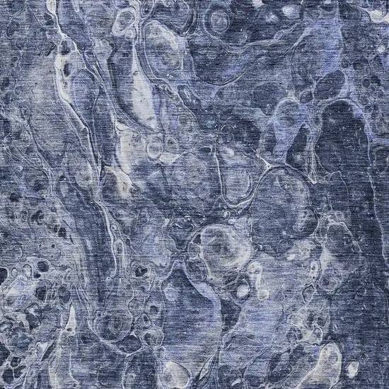 Navy Blue And Gray Abstract Washable Indoor Outdoor Area Rug Photo 6