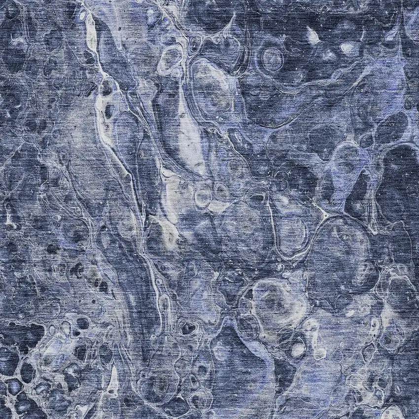 Navy Blue And Gray Abstract Washable Indoor Outdoor Area Rug Photo 6