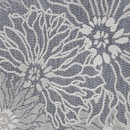 Navy Blue And Gray Floral Indoor Outdoor Area Rug Photo 2